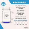 DISCOUNT PROMOS Custom Libbey Mason Jars w/Handles 16 oz. Set of 50, Personalized Bulk Pack - Traditional style, High standard - Blue view 2