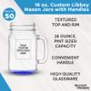 DISCOUNT PROMOS Custom Libbey Mason Jars w/Handles 16 oz. Set of 50, Personalized Bulk Pack - Traditional style, High standard - Blue view 3