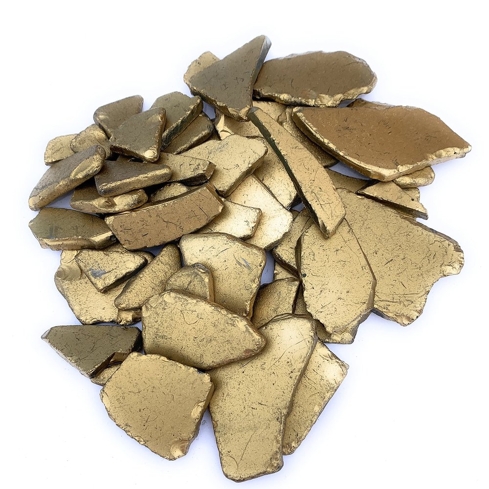 Nautical Crush Trading Metallic Gold Sea Glass 22oz Beach Glass for Crafts, Vase Fillers & Decor Bulk Tumbled Seaglass Pieces for DIY Projects Recycled Seaglass for Home, Weddings & Art