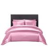 Bedify Bedding 100% Pure Silk Satin Duvet Set with 2 Pillowcases Wrinkle Free Fade Resistant One Silk Satin Duvet Cover | Two Pillowcases | Cool Soft Silk Duvet Set (Pink, Twin/TwinXL) view 1