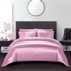 Bedify Bedding 100% Pure Silk Satin Duvet Set with 2 Pillowcases Wrinkle Free Fade Resistant One Silk Satin Duvet Cover | Two Pillowcases | Cool Soft Silk Duvet Set (Pink, Twin/TwinXL) view 2