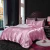 Bedify Bedding 100% Pure Silk Satin Duvet Set with 2 Pillowcases Wrinkle Free Fade Resistant One Silk Satin Duvet Cover | Two Pillowcases | Cool Soft Silk Duvet Set (Pink, Twin/TwinXL) view 4