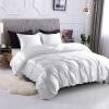 Bedify Bedding 100% Pure Silk Satin Duvet Set with 2 Pillowcases Wrinkle Free Fade Resistant One Silk Satin Duvet Cover | Two Pillowcases | Cool Soft Silk Duvet Set (White, Twin/TwinXL) view 2