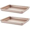 12.7-Inch Nonstick Baking Sheets & Cookie Trays for Oven, 2-Pack Durable Rectangular Baking Pans Set (Gold) view 1
