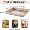 12.7-Inch Nonstick Baking Sheets & Cookie Trays for Oven, 2-Pack Durable Rectangular Baking Pans Set (Gold) view 2