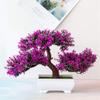 Bluelanss Artificial Flowers in Vase Decor Plastic Flower Arrangements Fake Faux Flowers Plant Pine Tree in Pot Table Centerpieces Holiday Dinning Coffee Room Table Kitchen Decoration Rose Red view 2