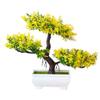 Bluelanss Artificial Flowers in Vase Decor Plastic Flower Arrangements Fake Faux Flowers Plant Pine Tree in Pot Table Centerpieces Holiday Dinning Coffee Room Table Kitchen Decoration Yellow view 1