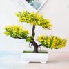 Bluelanss Artificial Flowers in Vase Decor Plastic Flower Arrangements Fake Faux Flowers Plant Pine Tree in Pot Table Centerpieces Holiday Dinning Coffee Room Table Kitchen Decoration Yellow view 2