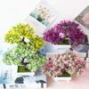 Bluelanss Artificial Flowers in Vase Decor Plastic Flower Arrangements Fake Faux Flowers Plant Pine Tree in Pot Table Centerpieces Holiday Dinning Coffee Room Table Kitchen Decoration Yellow view 4