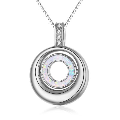 WINNICACA Urn Necklace for Ashes Necklace for Women Created Opal Cremation Jewelry S925 Sterling Silver Urn Necklaces Jewelry for Human Ashes of Love One Memorial Necklace for Pet Dog