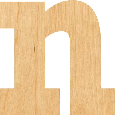 Lowercase Letter N Laser Cut Out Wood Shape Craft Supply - 2"