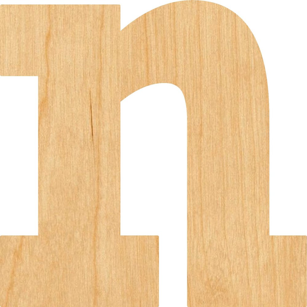 Lowercase Letter N Laser Cut Out Wood Shape Craft Supply - 2"