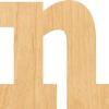 Lowercase Letter N Laser Cut Out Wood Shape Craft Supply - 2" view 1