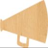 Megaphone 2 Laser Cut Out Wood Shape Craft Supply - 2" view 1