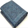 100% Cotton Throw Kantha Bed Block Ajrak Sofa Print Cover Hand Bohemian Bedspread Vintage Hand Cover Stitch Blanket Quilt (Blue-White, King 90"x108" with Sham Covers) view 4