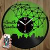 LED Vinyl Clock - Light Vinyl Wall Clock - Columbia South Carolina Skyline - Custom Original Gift - Art LED Clock Design - Personalised LED Vinyl Record Wall Clock - Unique LED Light Home Decor view 1
