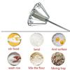 1pc Wire Whisk Egg Beater Manual Self Turning Stainless Steel Whisk Egg Cream Stirring Mixer Kitchen Tools view 2