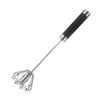 1pc Wire Whisk Egg Beater Manual Self Turning Stainless Steel Whisk Egg Cream Stirring Mixer Kitchen Tools view 4