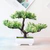 Bluelanss Artificial Flowers in Vase Decor Plastic Flower Arrangements Fake Faux Flowers Plant Pine Tree in Pot Table Centerpieces Holiday Dinning Coffee Room Table Kitchen Decoration White view 2