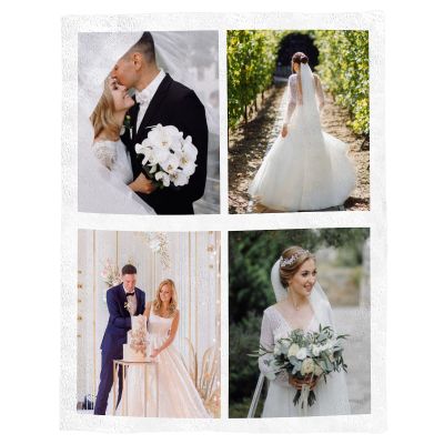 Edwiinsa Custom Blankets with Photo and Text, Personalized Throw Blankets for Kids/Adults, Fleece Flannel Blankets for Souvenirs/Gifts/Dogs/Famiily/Christmas/Baby Shower, 4 Photos, 60x80Inch