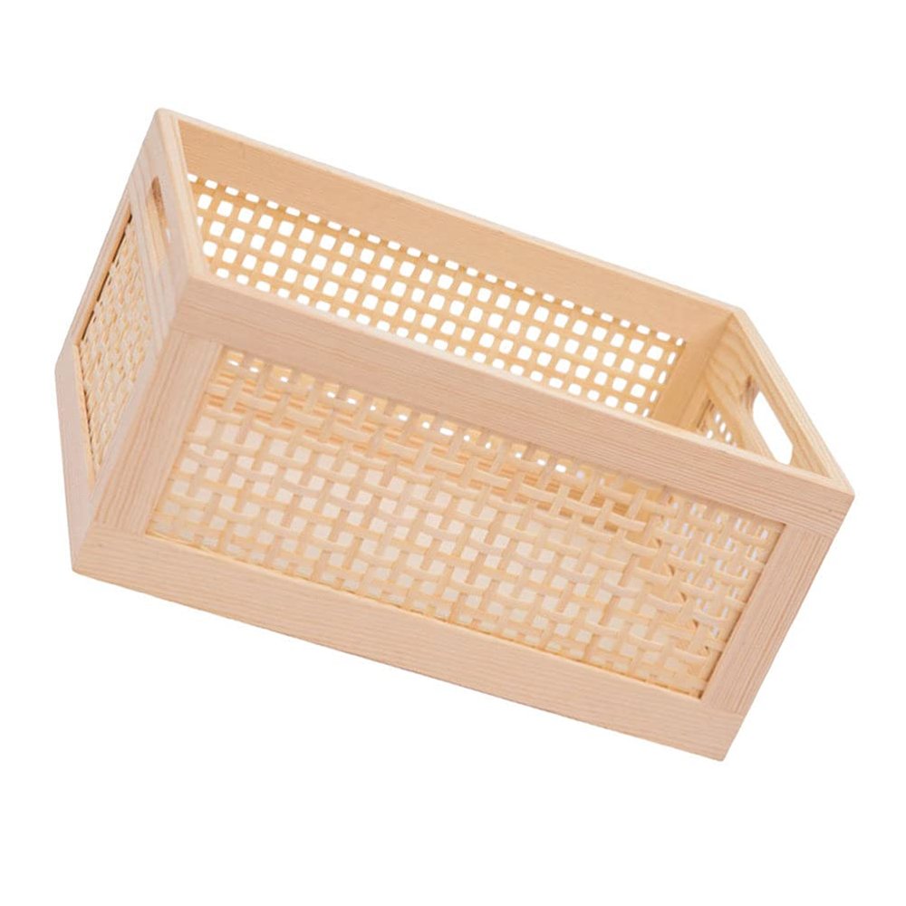 DOITOOL 1pc Woven Storage Basket Organizer Natural Rattan Desktop Holder for Sundries Design for Office and Home Use