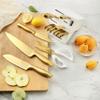 Marco Almond Gold Knife Set, Knife Block Set MA21,Titanium Coated 14 Pieces Stainless Steel Chef Gold Kitchen Knife Sets with White Block view 4
