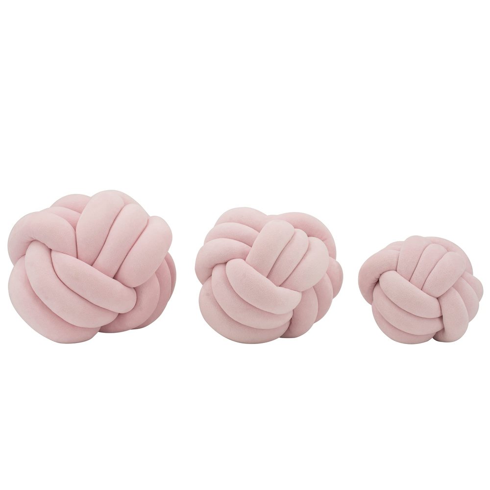 IMAX 52535-3 SG Lamis Pink Faux Velvet Knots - Set of 3