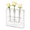 Badash Personalized Triple Play Handcrafted Triple Flower 7x7 Square Crystal Bud Vase, Custom Engraved Glass Stem Vase for Three Flowers view 1