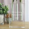 Badash Personalized Triple Play Handcrafted Triple Flower 7x7 Square Crystal Bud Vase, Custom Engraved Glass Stem Vase for Three Flowers view 4