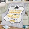 2024 Personalized Graduation Blanket, Custom Class Year Congratulations Gift, Gesture for The One Who is Achieving Success & Getting Graduated, Super Soft Blanket (Design 2, Throw- 50"x60" (Inches)) view 2