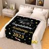 2024 Personalized Graduation Blanket, Custom Class Year Congratulations Gift, Gesture for The One Who is Achieving Success & Getting Graduated, Super Soft Blanket (Design 1, Queen- 60"x80" (Inches)) view 2