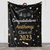 2024 Personalized Graduation Blanket, Custom Class Year Congratulations Gift, Gesture for The One Who is Achieving Success & Getting Graduated, Super Soft Blanket (Design 1, Queen- 60"x80" (Inches)) view 3