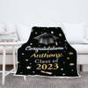 2024 Personalized Graduation Blanket, Custom Class Year Congratulations Gift, Gesture for The One Who is Achieving Success & Getting Graduated, Super Soft Blanket (Design 1, Queen- 60"x80" (Inches)) view 4