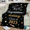 2024 Personalized Graduation Blanket, Custom Class Year Congratulations Gift, Gesture for The One Who is Achieving Success & Getting Graduated, Super Soft Blanket (Design 1, Throw- 50"x60" (Inches)) view 4