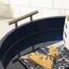 Kate And Laurel Lipton Modern Round Tray; 15.5 Diameter; Navy and Silver; Decorative Accent Tray for Storage and Display view 4