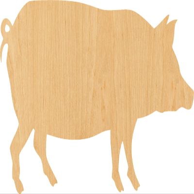 Pig 2 Laser Cut Out Wood Shape Craft Supply - 2"