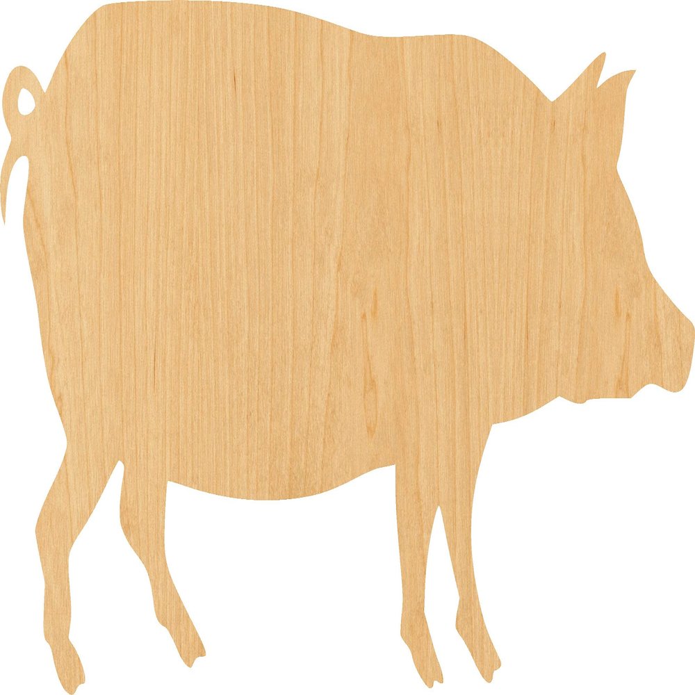 Pig 2 Laser Cut Out Wood Shape Craft Supply - 2"