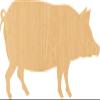 Pig 2 Laser Cut Out Wood Shape Craft Supply - 2" view 1