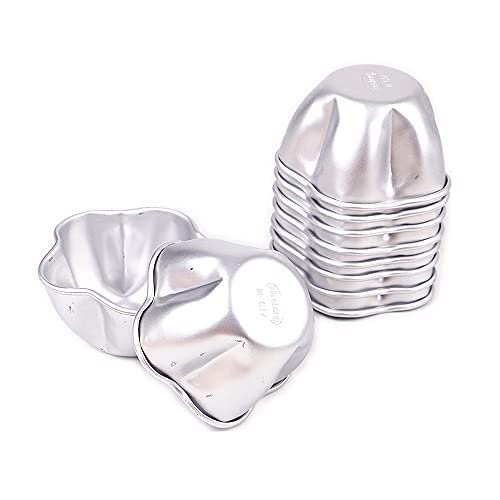 10pcs per lot Various Design Fluted Edge Wavy Flower Cup Boat Round Shape Aluminium Tart Mould Jelly Pudding Cup Cupcake Mold Baking (C17)