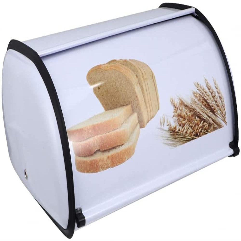 1 Stainless Steel Bread Box for Kitchen Counter-White