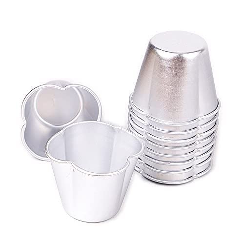 10pcs per lot Various Design Fluted Edge Wavy Flower Cup Boat Round Shape Aluminium Tart Mould Jelly Pudding Cup Cupcake Mold Baking (C09)