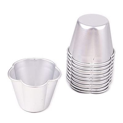 10pcs per lot Various Design Fluted Edge Wavy Flower Cup Boat Round Shape Aluminium Tart Mould Jelly Pudding Cup Cupcake Mold Baking (C10)