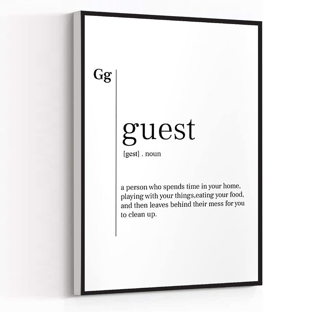 BATHROOM WALL ART,bathroom wall decor,paris decor for bedroom,Guest Definition Print Guest Room Print Guest Sign Guest Definition Guest Room Decor,16''x24'' Framed Modern Canvas Wall Art,