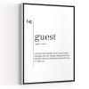 BATHROOM WALL ART,bathroom wall decor,paris decor for bedroom,Guest Definition Print Guest Room Print Guest Sign Guest Definition Guest Room Decor,16''x24'' Framed Modern Canvas Wall Art, view 1