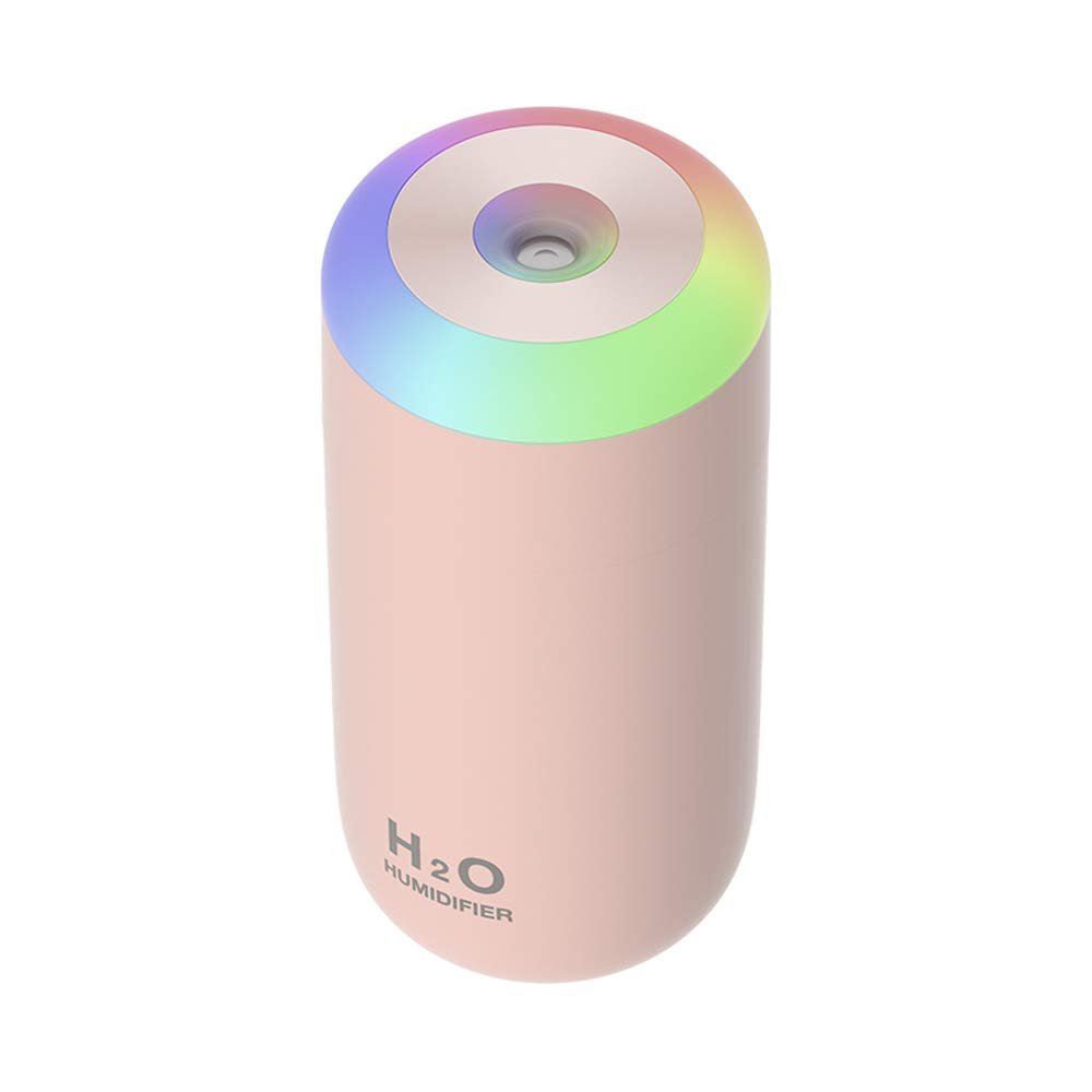 O-Mei Stars Mini Humidifier, 350ml Small Humidifier for bedroom, desk, portable, travel, plant (Pink)