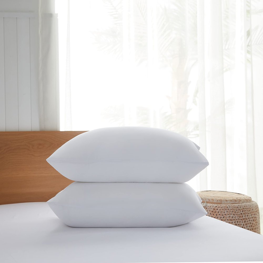 Acanva Hotel Quality Bed Pillows for Sleeping,Premium 3D Plush Fiber-Reduces Neck Pain,Breathable Cooling Cover Skin-Friendly, Standard (Pack of 2), White 2 Count