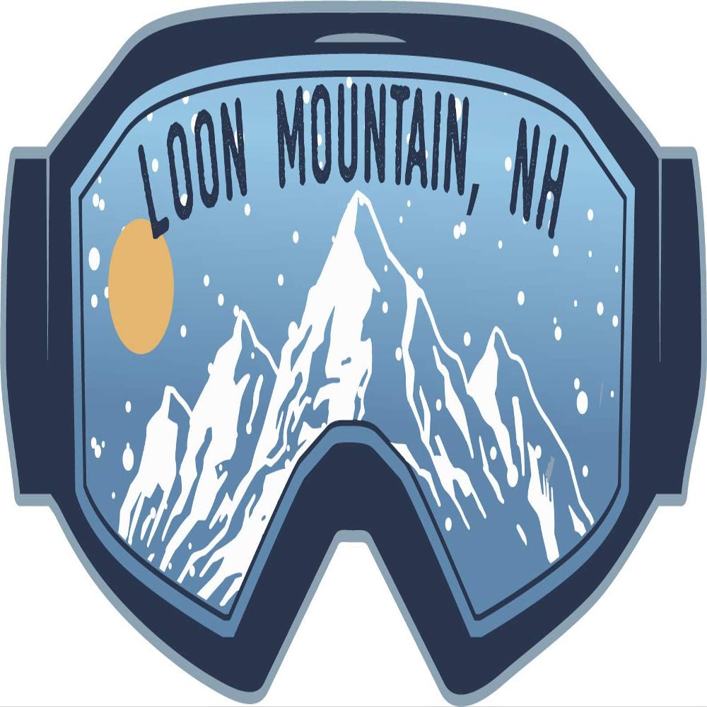 Loon Mountain New Hampshire Ski Adventures Souvenir 2 Inch Fridge Magnet Goggle Design