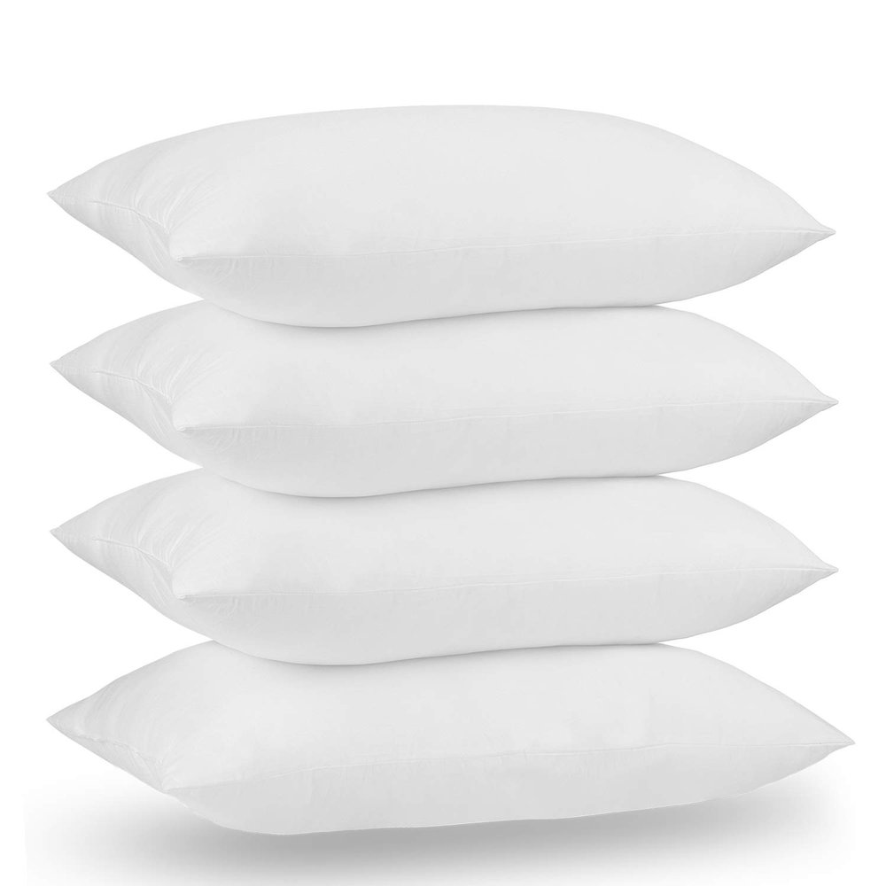 Acanva Down Hotel Quality Bed Pillows for Sleeping,Premium 3D Plush Fiber-Reduces Neck Pain,Breathable Cooling Cover Skin-Friendly, Standard (Pack of 4), White 4 Count