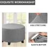 GAMUKAI Stretch Ottoman Slipcover  Round Furniture Protector Fits 30"-41" Dia, for Footrests, Storage Ottomans & Folding Stools  Elastic Fabric Cover (Light Grey, X-Large) view 4