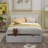 Harper & Bright Designs Full Size Platform Bed, with Storage Drawers, Wooden Full Size Platform Bed with Headboard for Kids Boys Girls Teens Adults, No Box Spring Needed, Easy Assembly, White view 3